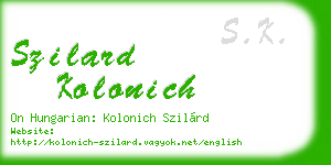szilard kolonich business card
